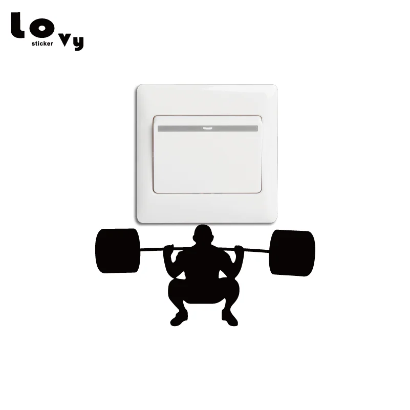 Weightlifting Stick Figure Sports Home Decor Car Truck Window Decal Sticker