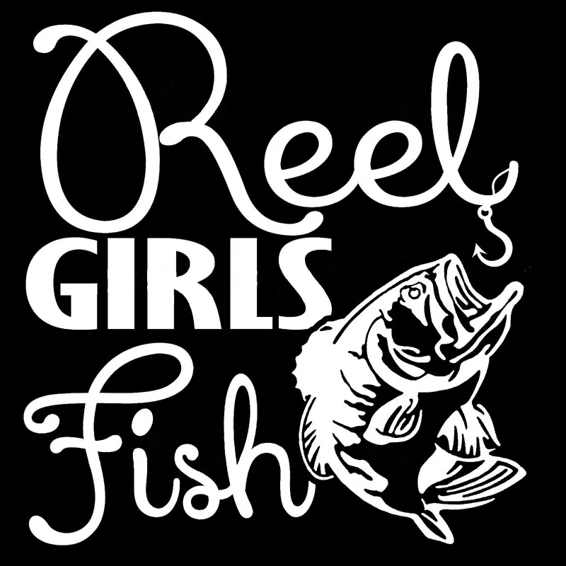 Download 16 7cm 17 8cm Full Size Reel Girls Fish Vinyl Decals With Bass For Fishing Car Styling Funny Car Sticker Black Sliver C8 1079 Decal China Decal Decor Removable Wall Artdecal Laptop Aliexpress