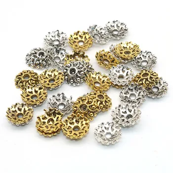 

10MM 100pcs/lot Metal Flower Bead Caps Hollow Silver Plated Petal Beads End Caps Charms For Jewelry Making Jewelry Findings