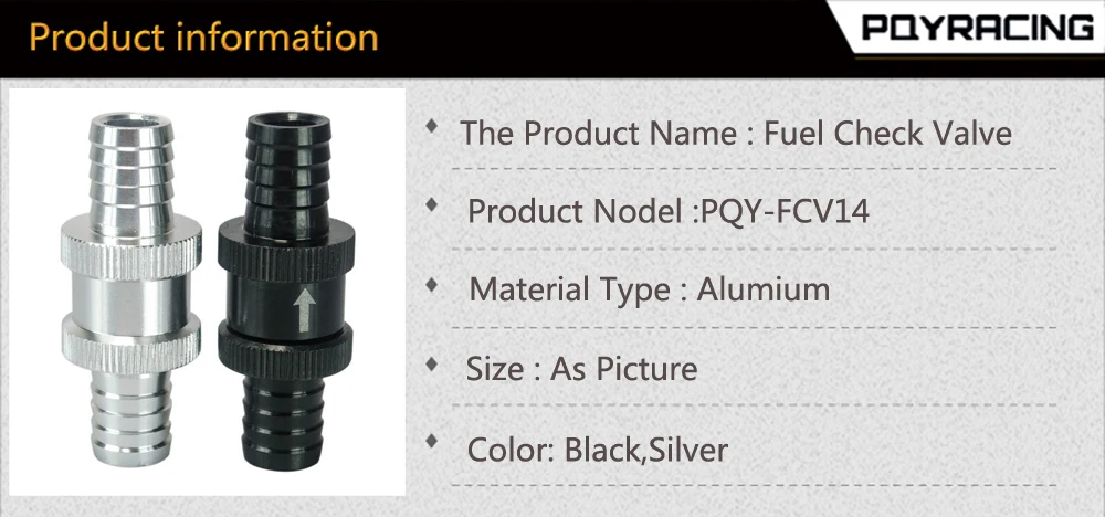 PQY-9/1" 14 мм без возврата один способ обратный топливный клапан из алюминиевого сплава бензиновый дизельный PQY-FCV14