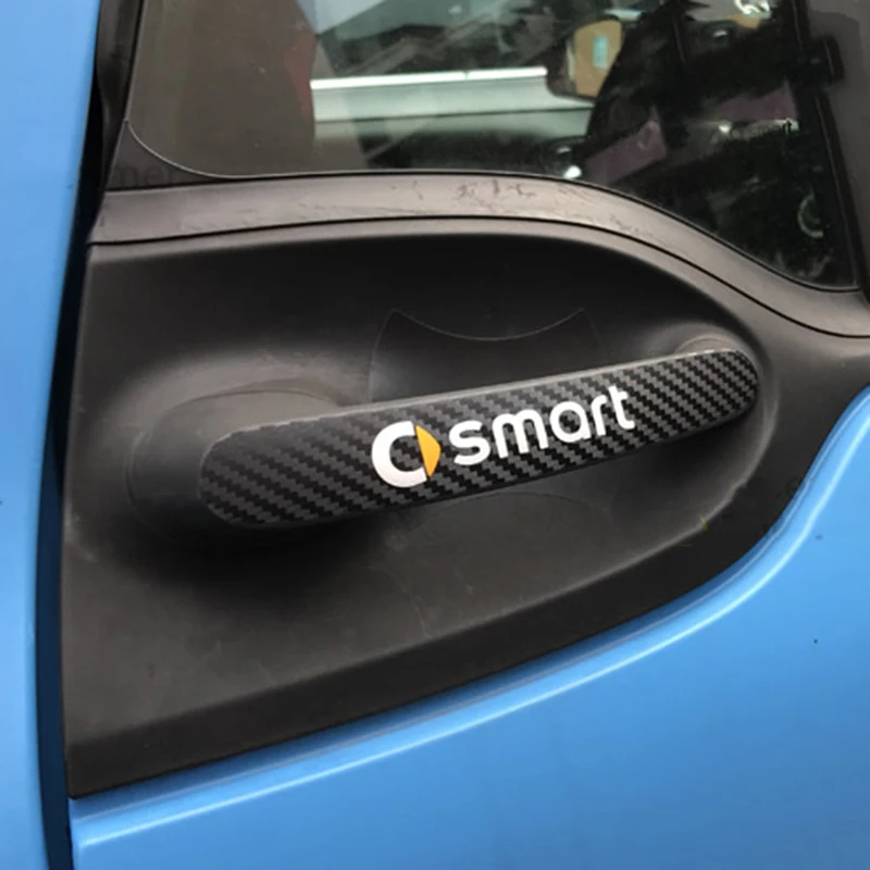 

2pcs Car Door Handle Stickers For Smart Fortwo Forfour 453 451 450 Crossblade Roadster Cabrio City-Coupe City Car Stickers
