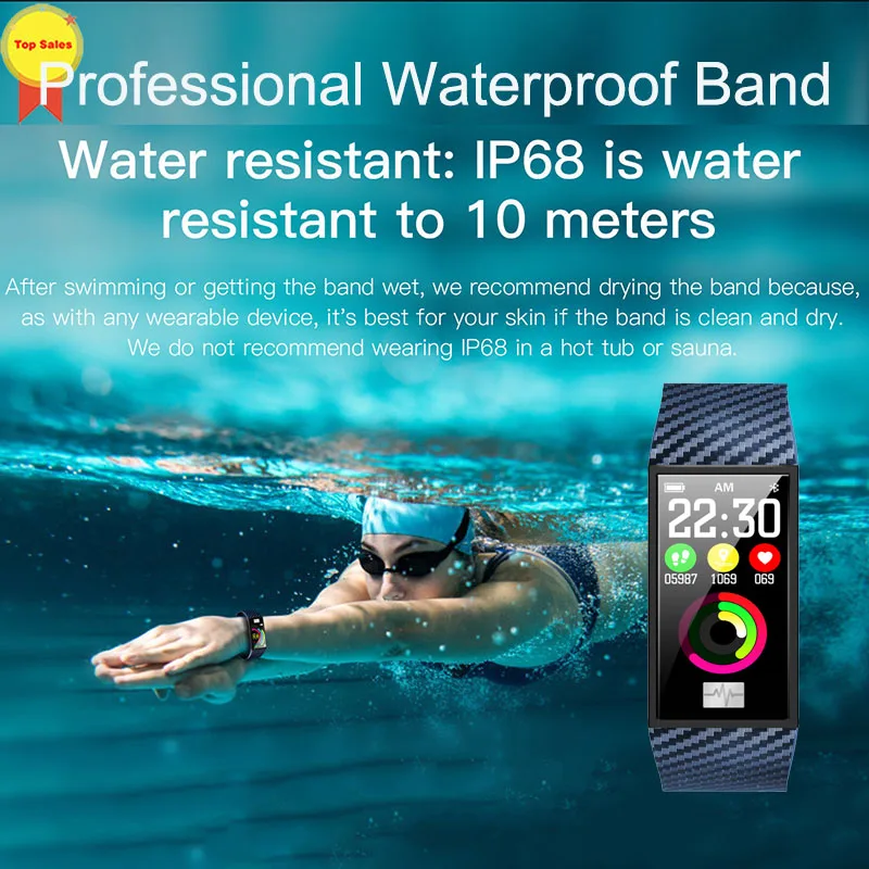 

ECG Smart Bracelet professional IP68 waterproof watch Fitness Tracker ECG Detection dynamic Heart Rate Blood Pressure Smart Band