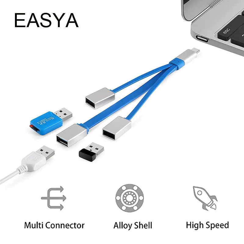 EASYA OTG USB C концентратор к хабу 3,0/2,0 портативный usb type C док-станция для Macbook Pro/Air samsung huawei Xiaomi телефон передача данных