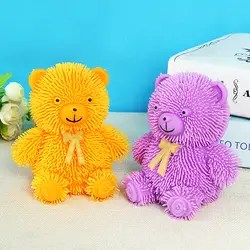 Горячая милые светящиеся мяч с пупырышками детская Интерактивная головоломка игрушка для мальчиков галстук Медведь безопасный мягкий