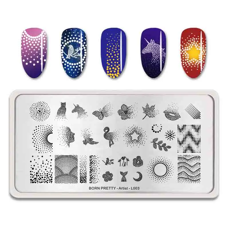 BORN PRETTY трафареты для стемпинга ногтей прямоугольные 3D Геометрические Цветочные трафареты для маникюра - Цвет: 45896