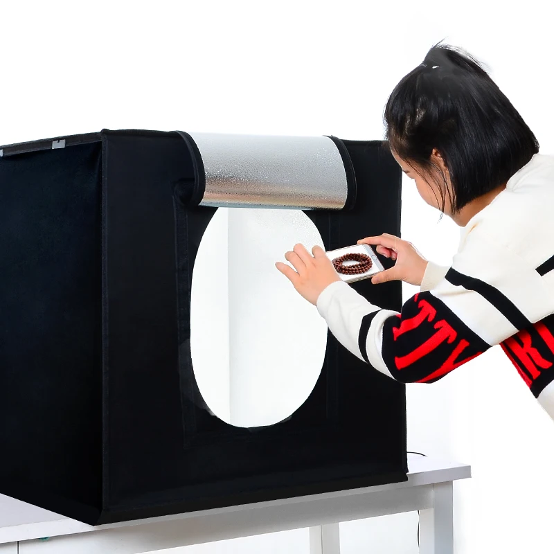 

Portable Photography Photo Studio, Upgraded Version LED Light Portable Mini Photo Light Box Studio CD50