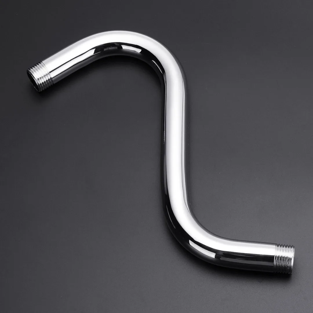 Stainless Steel Extension Shower Arm S-Curved Goose Neck Shower Extension Arms Universal Showering Components