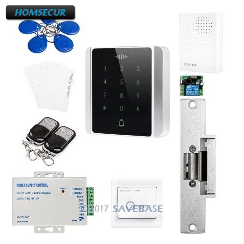 

HOMSECUR Metal Access Control System With 125Khz RFID Reader + NO Strike Lock For Outdoor and Indoor Usage