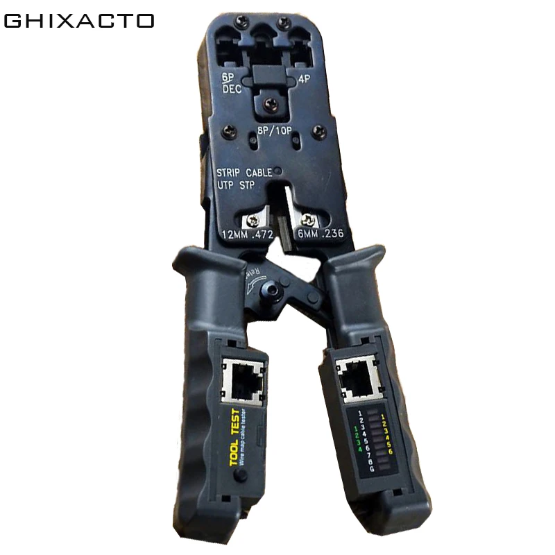 4 in 1 Multifunction Wire Crimping Tool Testing Decrustation Pliers Wire Stripper Cutter Tester RJ11 RJ12 RJ45 Cable Crimper 