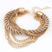 Модный металлический вязаный смешанный женский многослойный роскошный браслет многоцветный 5 шт