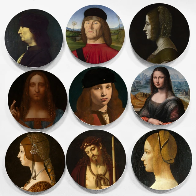 Famoso Da Vinci de aceite pintura decorativa placa creativo Mona Lisa de cerámica de hotel/de la pared/Decoración de escritorio de amigo regalo