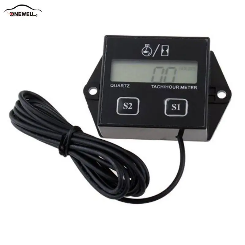 

Digital Display Tachometer Engine Tach Hour Meter Gauge Inductive Car Stroke Engine LCD Display For Car Motor Boat