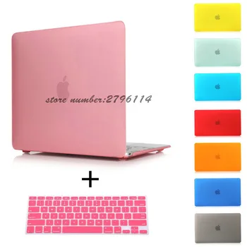 

Free Shipping Rubberized Crystal/Matte Hard Laptop Case Cover For Macbook Pro 13 15 Retina Air 11 13+ Keyboard Cover cut logo