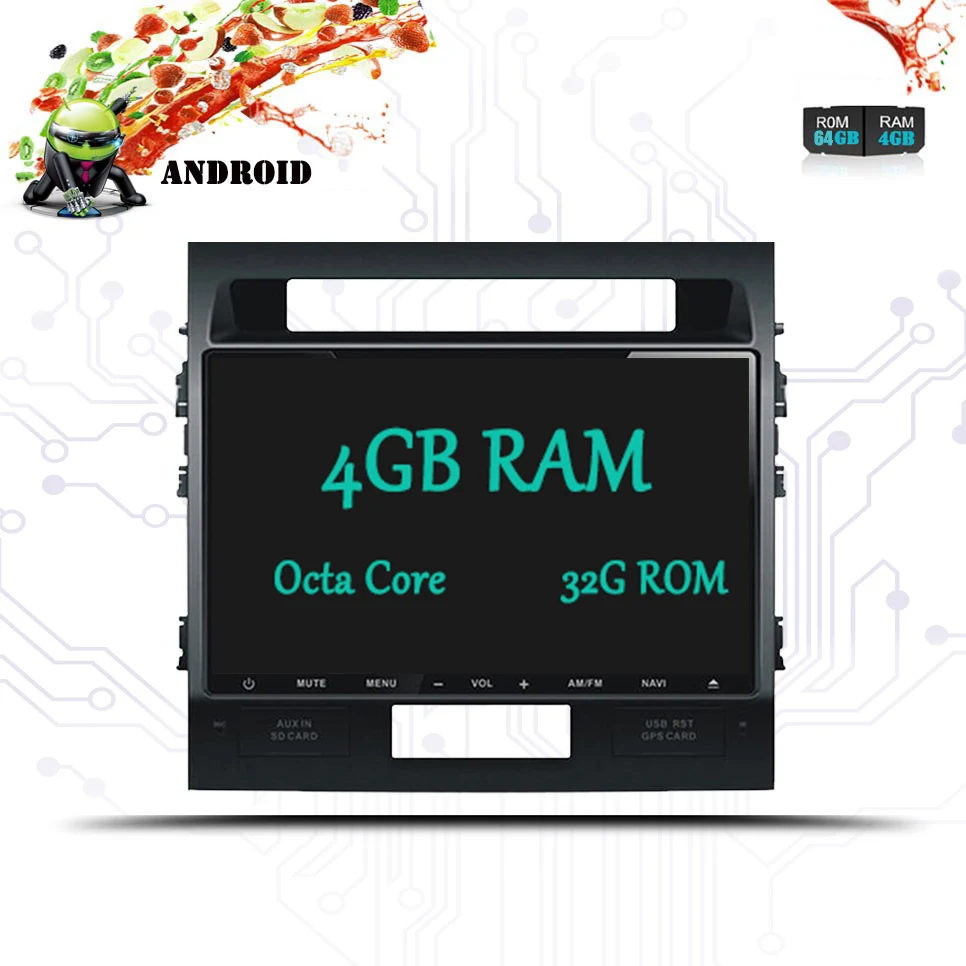 Flash Deal 10" IPS 4GB RAM 64GB Octa Core Android 9.0 CAR DVD PLAYER For Toyota Land Cruiser 200 LC200 2008-2015 Radio GPS Navi cassette 5