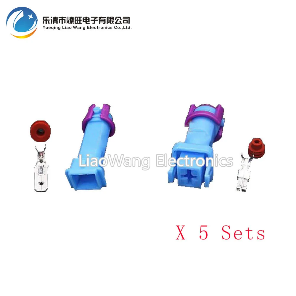 5 Sets 1 Pin Air Conditioning Wire Plug Automotive Connector Connector