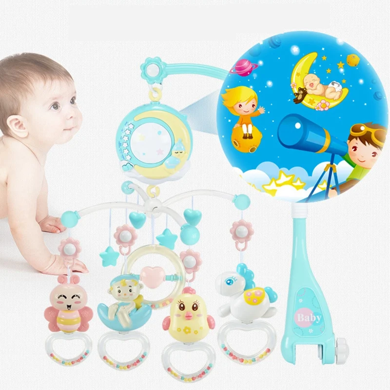 FBIL-Baby погремушки в кроватку мобильные игрушки держатель вращающаяся кроватка Мобильная кровать Музыкальная Коробка проекция 0-12 месяцев новорожденный младенец мальчик