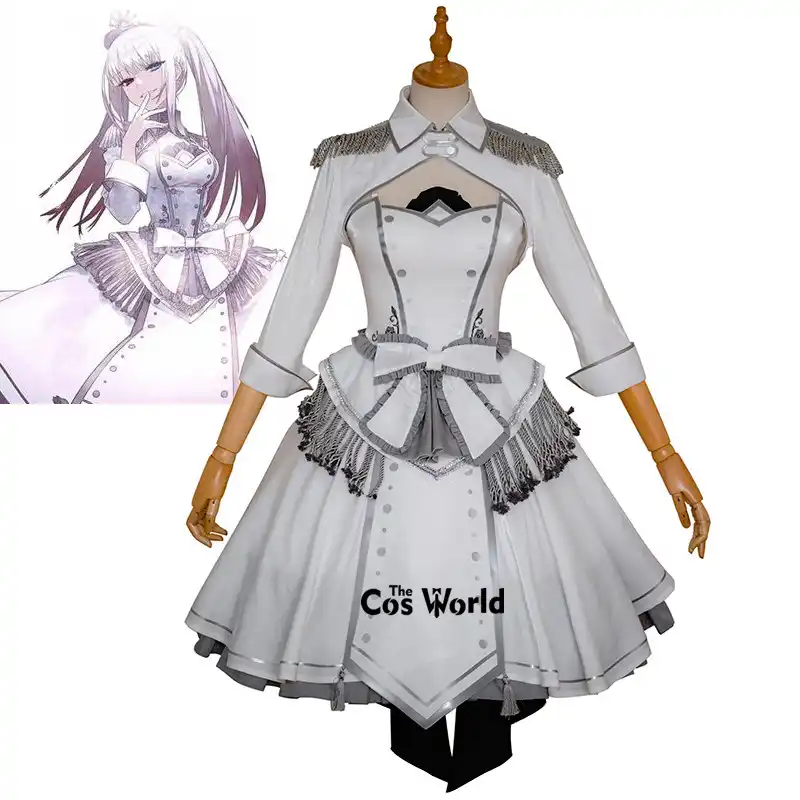 日付aライブ悪夢くるみtokisaki白の女王ドレス服アニメのコスプレ衣装