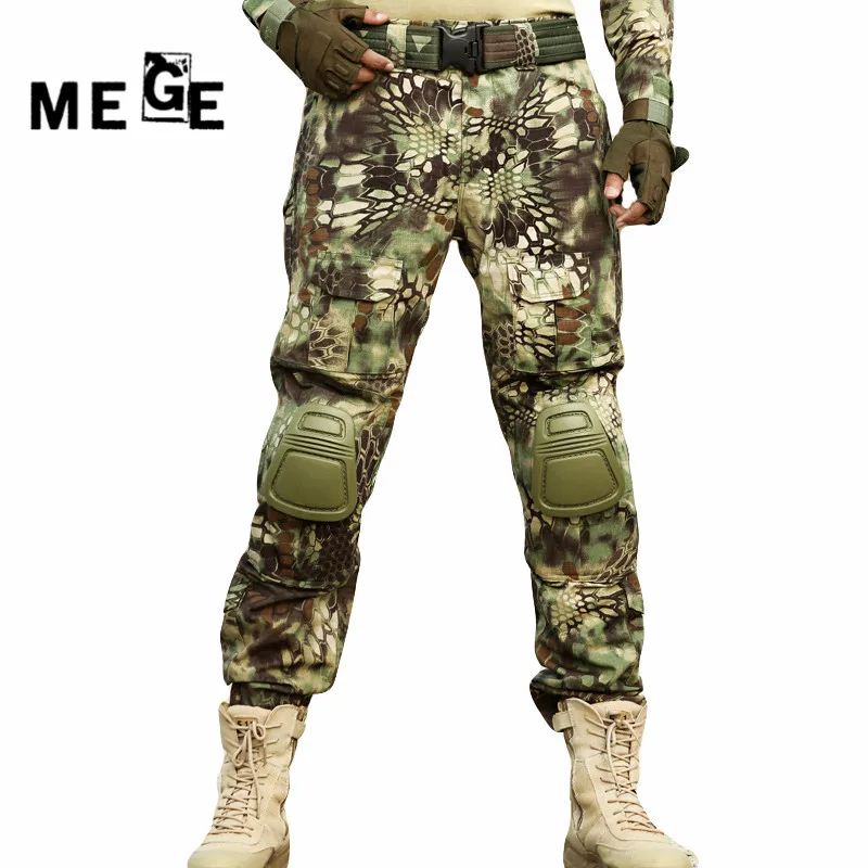 

MGEG Militar Tactical Pants, Men Outdoor Combat SWAT Ghillie Pants, ACU Multicam Typhon Army Rapid Assault Pants With Knee Pads