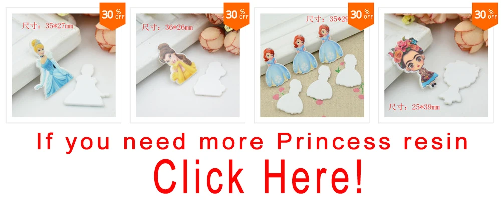 10pcs/lot flat back planar resin princess cartoon DIY resin cabochons accessories for diy mobile phone case headband