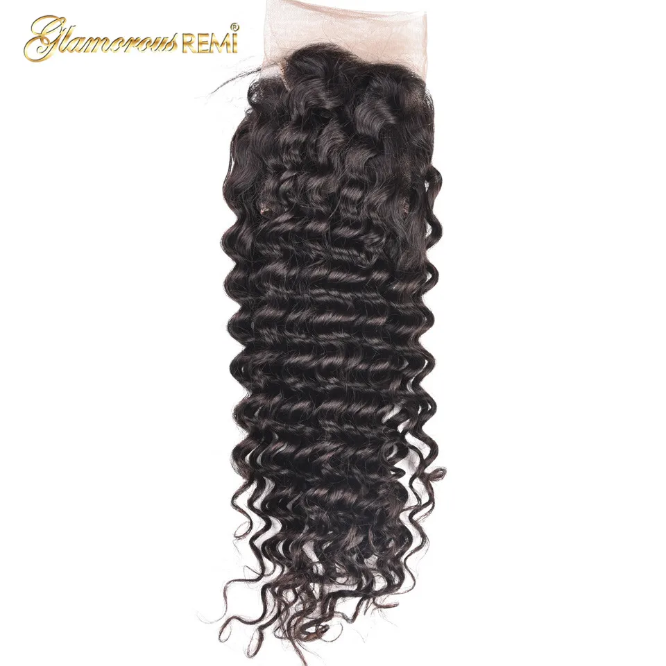 Peruvian Deep Wave Hair Pre Plucked 360 Lace Frontal Closure With Baby Hair 100% Human Remy Hair Closure Free Part Natural Color