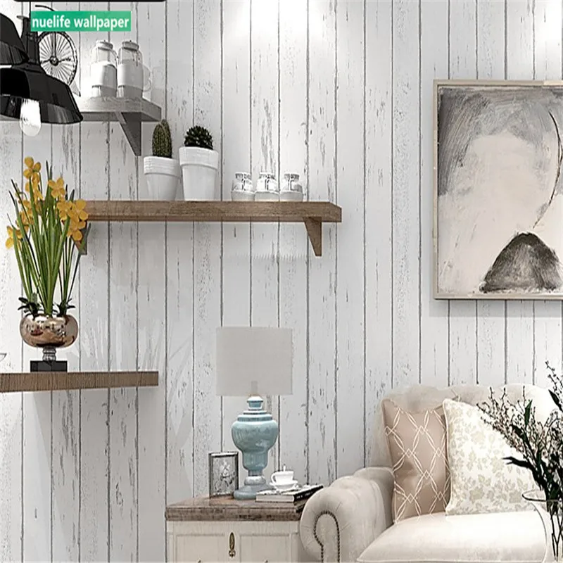 Белая полосатая имитация дерева планка узор обои спальня гостиная офис столовая фон настенная бумага