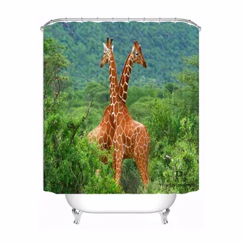 

Custom Unique Giraffe Waterproof Shower Curtain Home Bath Bathroom s Hooks Polyester Fabric Multi Sizes#0421-sohu-22