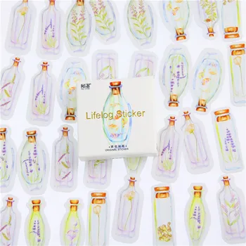 

45 Pcs/ Box Cute Glass Bottles Mini Paper Sticker Decoration Diy Diary Scrapbooking Seal Sticker Kawaii Stationery