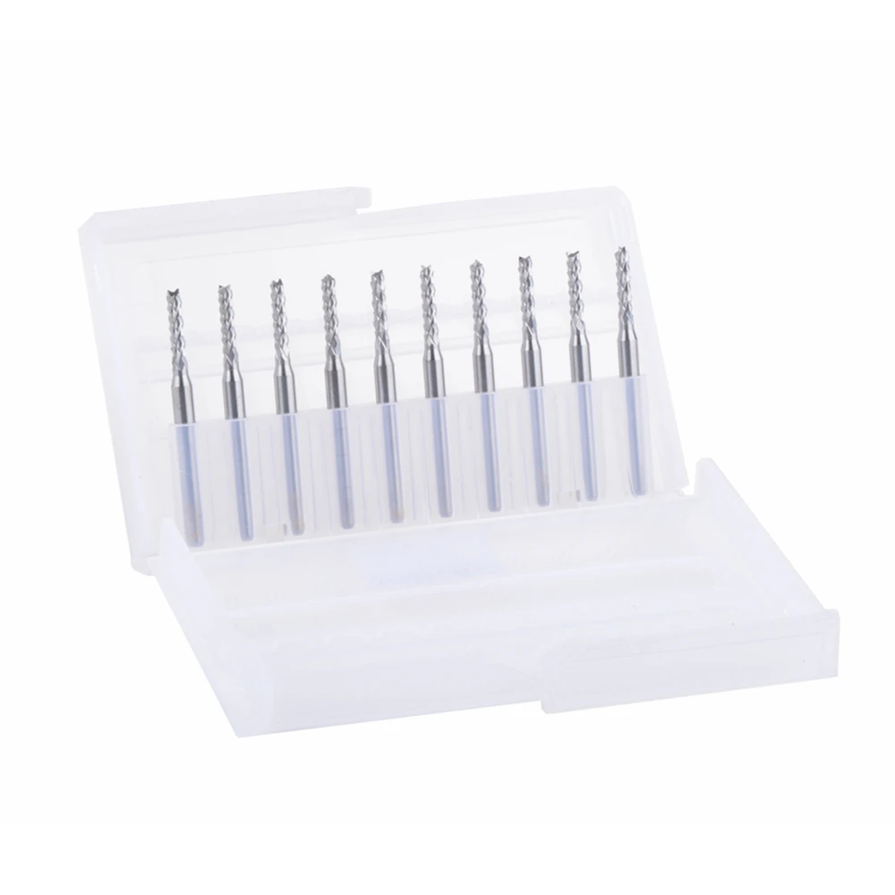 10pcs Coat Carbide 2.2X10.5X3.175mm PCB Carbide Tools, CNC Cutting Bits