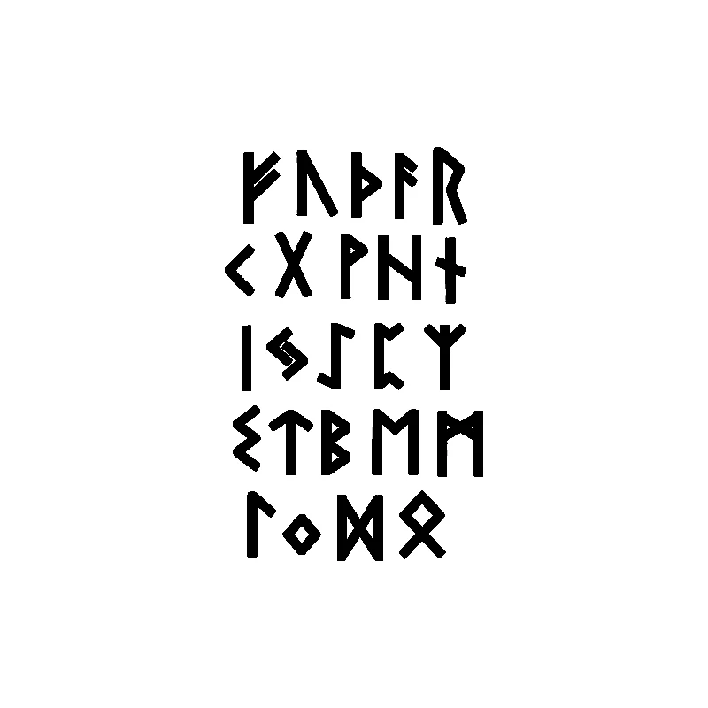 

10*16CM Car Styling Letters Rune Vinyl Auto Sticker Emblem Decal Decoration for BMW Audi Abarth Mercedes Benz Buick Chevrolet