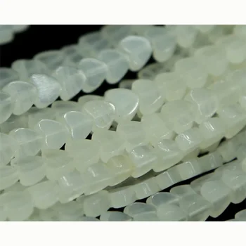 

Wholesale Natural Stone Genuine White Jade Flat Heart Shape Loose Small Beads 4-10mm Fit Jewelry DIY Necklace or Bracelet 03056