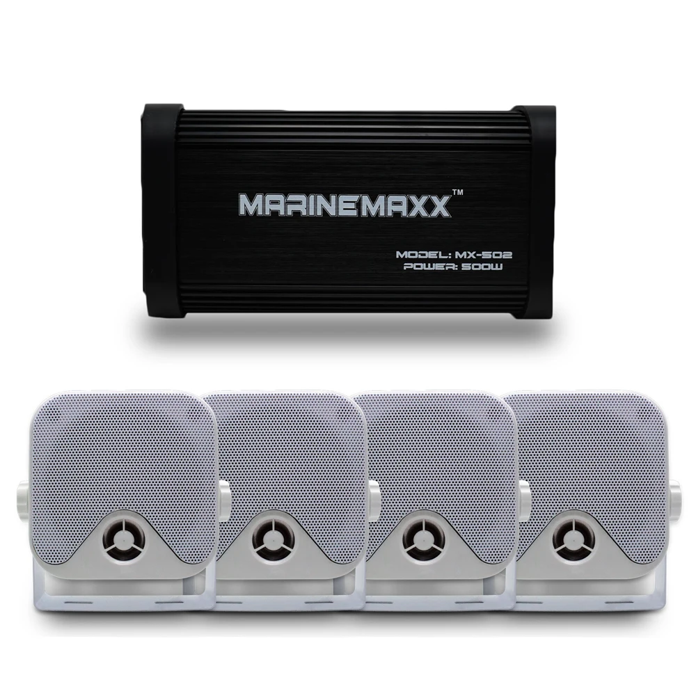 4 Channel 500Watts Marine Blutooth Motorcycle Amplifier Boat Stereo USB