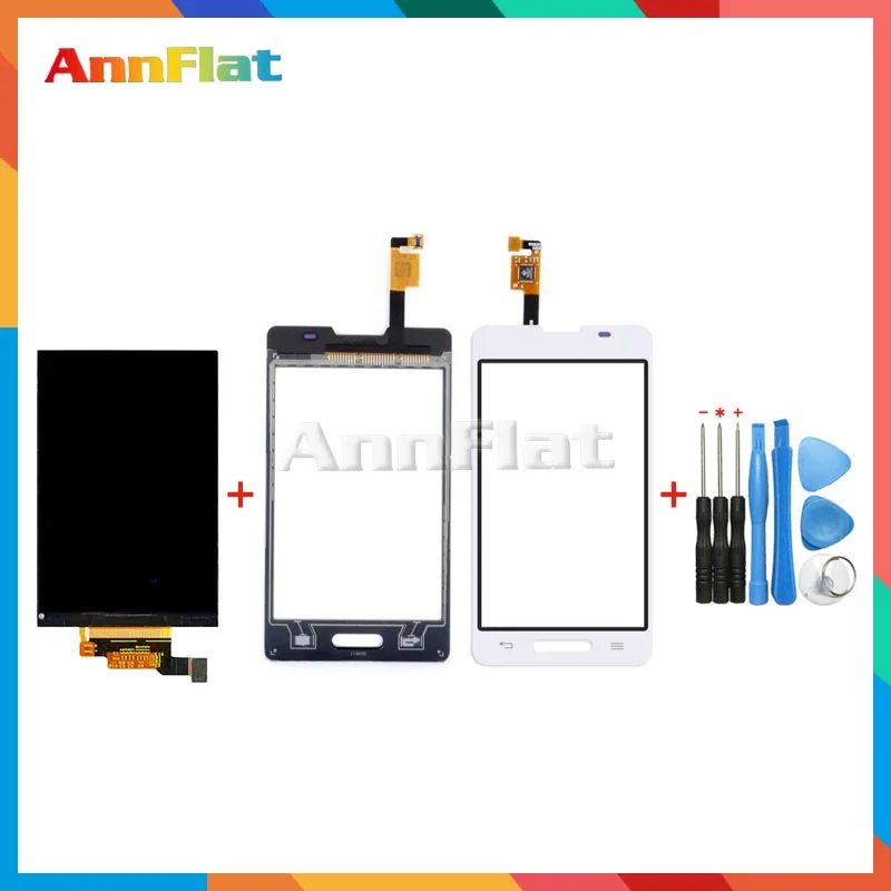 

High Quality 3.7" For LG Optimus L4 II E440 Lcd Display Screen + Touch Screen Digitizer Sensor + Tools Free Shipping