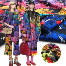 Цвет рисунок головы тигра цифровой печати полиэстер ткань для платья Брюки-ветровки ручной работы DIY Одежда на заказ