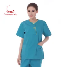 Медицинская Ручная стирка короткий рукав, разрез, больница Ручная стирка униформа для салонов красоты изоляция