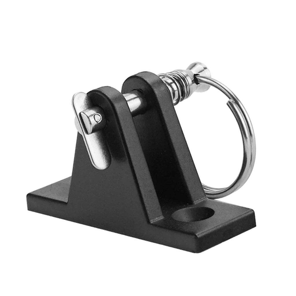 1 Pcs Black Nylon Bimini Top Deck Hinge With Quick Release Pin & Ring For Kayak Canoe Boat Fishing Dinghy Raft Etc 62mm x 21mm