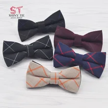 Новые модные хлопковые Для мужчин лук галстук классический плед полосатые галстуки бабочкой отдыха Бизнес рубашки бантом галстуки-бабочки галстуки аксессуары