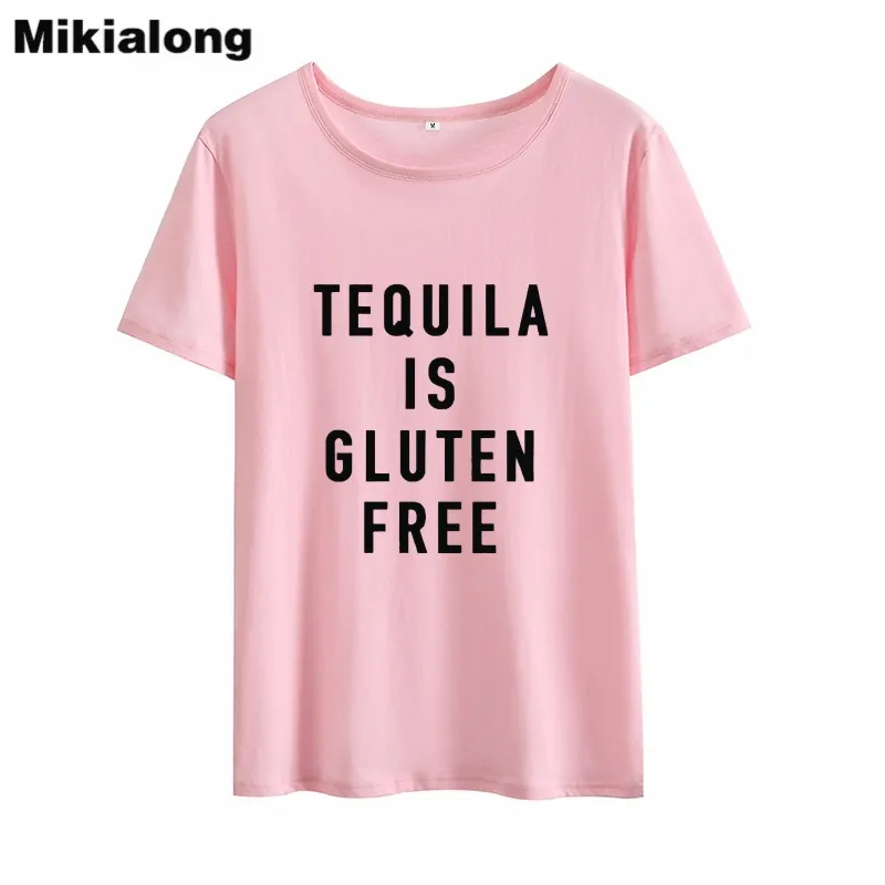 Женская уличная футболка Mrs win TEQUILA IS GLUTEN хлопковая хипстерская новинка 2018