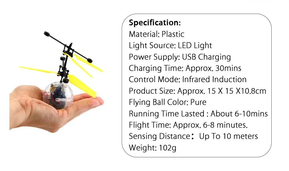 Enjoybay летающий шар светящиеся игрушки Инфракрасный индукционный пульт дистанционного управления Вертолет НЛО ручной контроль Радиоуправляемый Дрон сенсор w/светодиодный детский игрушка