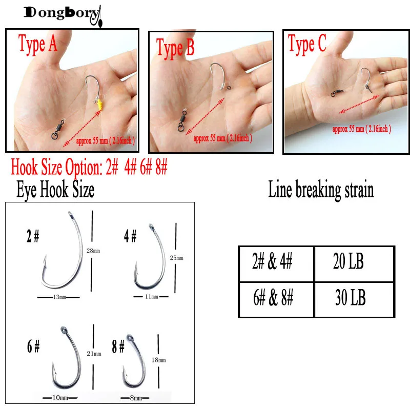 Dongbory 3 шт. готовые для рыбалки на карпа, chod Rigs Крючки для ловли карпа аксессуары терминал снасти всплывающие установки Размер 2 4 6 8