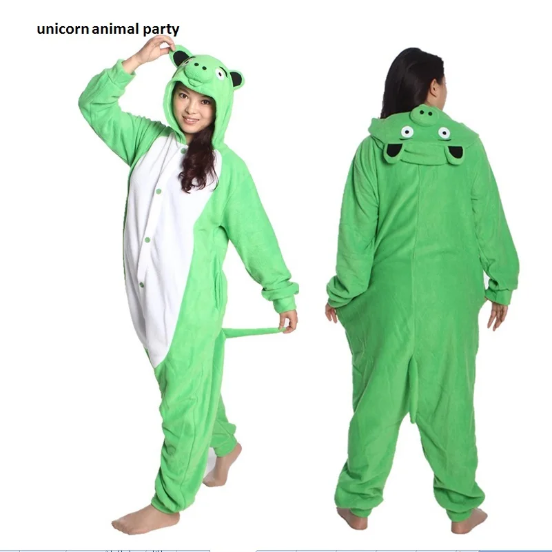 

Kigurumi Adult Cartoon Comic Animal Green Pig Pyjamas Cosplay Costume Onesie Sleepwear Homewear Unisex Pajamas Party Clothing