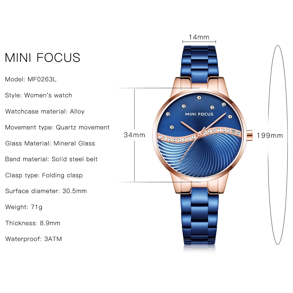 Женские наручные часы MINIFOCUS роскошные брендовые с бриллиантами под платье