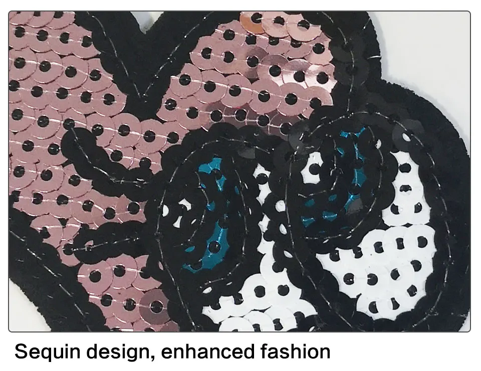 Sequin Patches Iron On Girl Embroidered Crown Rainbow BirdHeart LoveStarSexy Lip Patches For Clothing DIY Letters T-shirt (6)