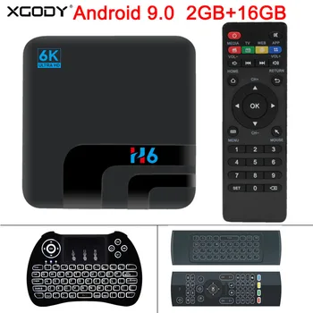 

XGODY New H6 Android 9.0 6K Ultra HD Smart TV BOX 2GB 16GB Allwinner H6 Quad Core Media Player 2.4G WIFI Set Top Box