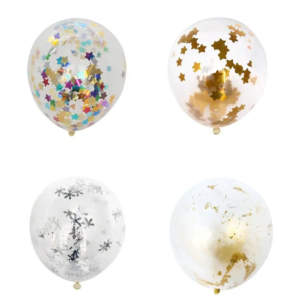 

12 inch Inflatable Colorful Silver Gold Confetti Foil balloon Jumbo Helium Latex Inflatable Wedding Party Home Christmas Decor