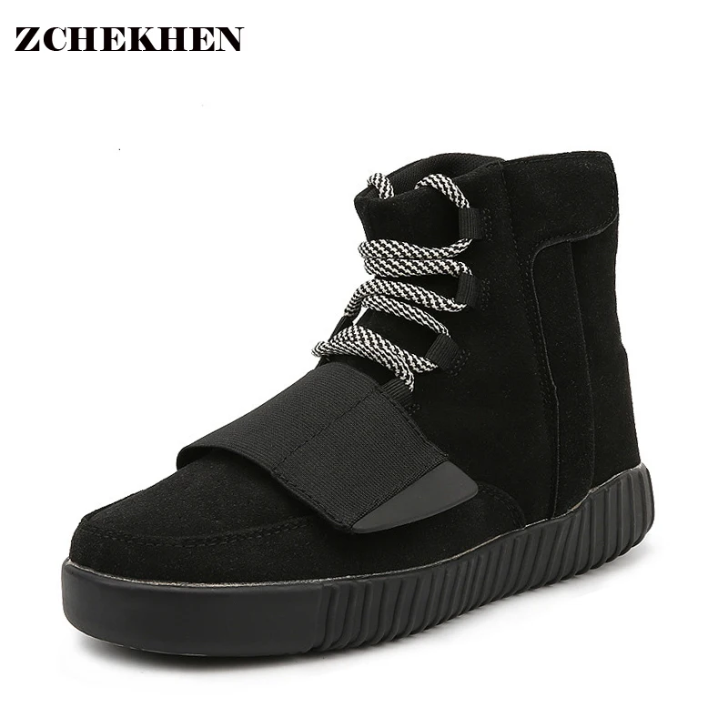 2017 Moda primavera Tactical Botas Estrela unisex Sapatos hop rua Sapatos de Plataforma Lace up Ankle Boots casuais para homens