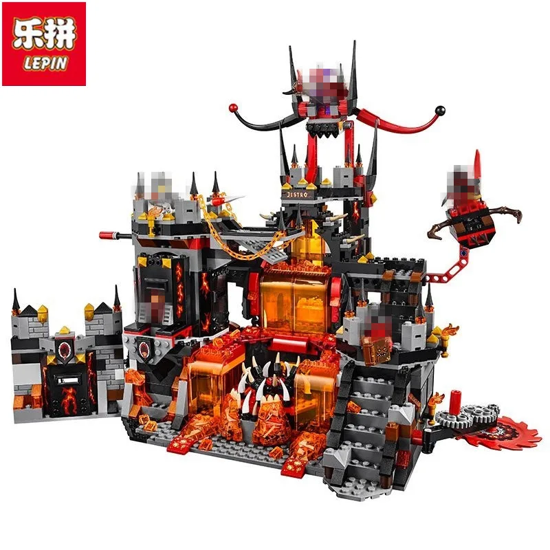 

Lepin Nexo Knights Axl Jestros Volcano Lair Combination Marvel Building Blocks Kits Toys Figures Compatible Nexus 181