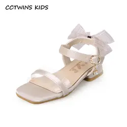 CCTWINS/детская обувь; коллекция 2019 года; летние модные вечерние туфли принцессы с галстуком-бабочкой для девочек; Детские забавные сандалии