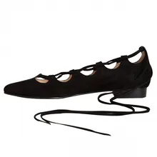 2017 Flat With Women Sandals Lace Up Pointed Toe Custom Made Plus Size Chaussure Femme Zapatos Mujer Cheap Modest Ladies Shoes