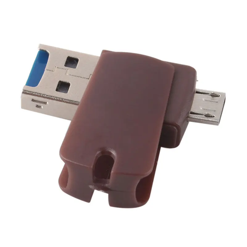 2x Новая горячая Распродажа Micro SD Card Reader 2-в-1 с OTG USB 2.0 + Micro USB для ПК и телефон #54435
