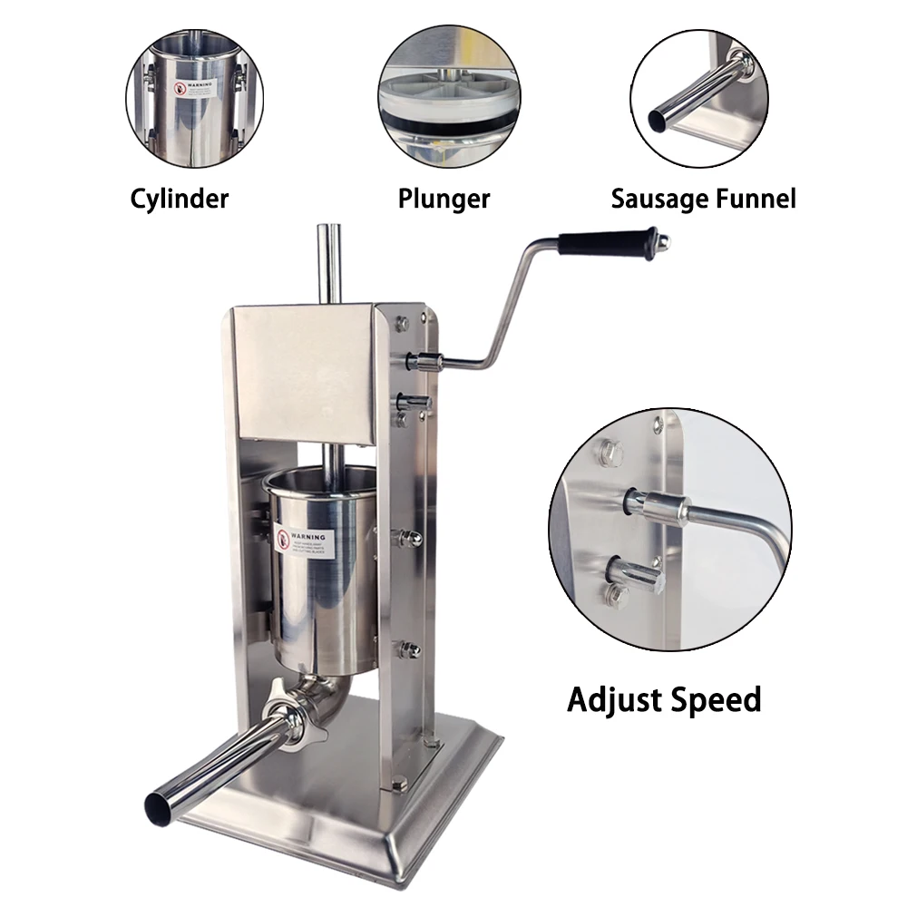 Нержавеющая сталь ручной колбасный шприц наполнитель для колбасы Коммерческая колбаса машина для дома кухня